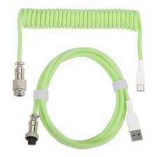 10 ft Coiled Keyboard Cable Type-C to USB Detachable Aviation Cable Light Green