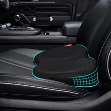 Car Seat Cushion Memory Foam Wedge Seat Pad Back Pain Relief Pillow for Driver