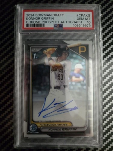 KONNOR GRIFFIN 2024 BOWMAN CHROME DRAFT 1ST AUTOGRAPH AUTO PSA 10 Q0398