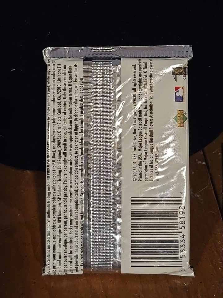 2007 UPPER DECK SP AUTHENTIC MLB BASEBALL HOBBY Pack ROOKIE RC NEW SEALED - Image 2 of 2