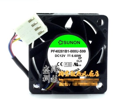   PF40281B1-000U-S99 DC12V 6.60W 4028 40mm 4-wire axial fan #jd