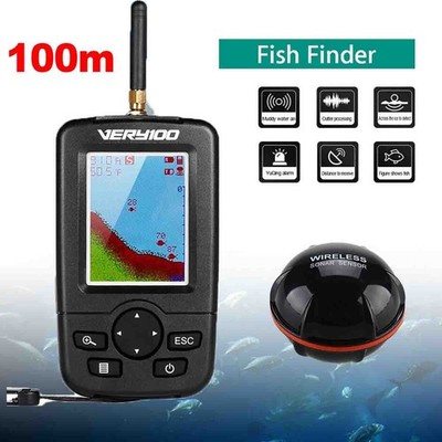 Clever Funk Fischfinder Sonar Detektor mit Dot Matrix Echolot Fishfinder 100M
