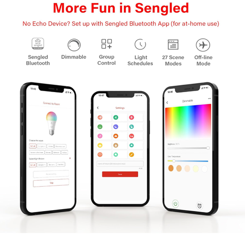Sengled Smart Light Bulbs, Color Changing Alexa/Bluetooth, High Brightness, 8.7W - Picture 6 of 11