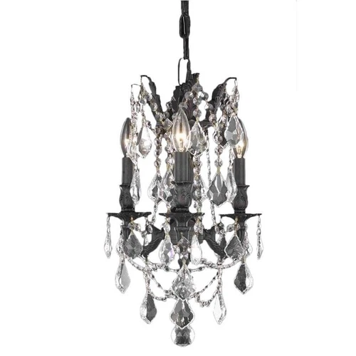 Elegant Lighting Rosalia 13" 3 Light Royal Crystal Chandelier - Picture 2 of 2