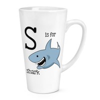 S Ist FüR Shark 483Ml Groß Latte Becher Tasse - Lustig Alphabet Süß
