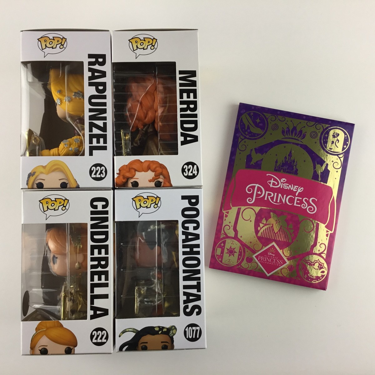 DISNEY PRINCESS EXCLUSIVE GIFT SET - 4 Funko Pops + 4 Pins +
