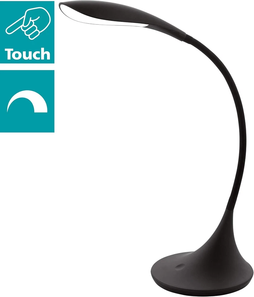 EGLO Schreibtischlampe DAMBERA Bürolampe schwarz Touch dimmbar EEK:D (Spek. A-G) - Bild 3 von 4