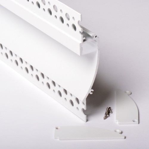 Profilo Lineare In Alluminio Perseo 37x37mm Per Strisce LED Verniciato Bianco Ral9016