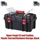 Hyper Tough 22-inch Toolbox, Plastic Tool and Hardware Storage, Black