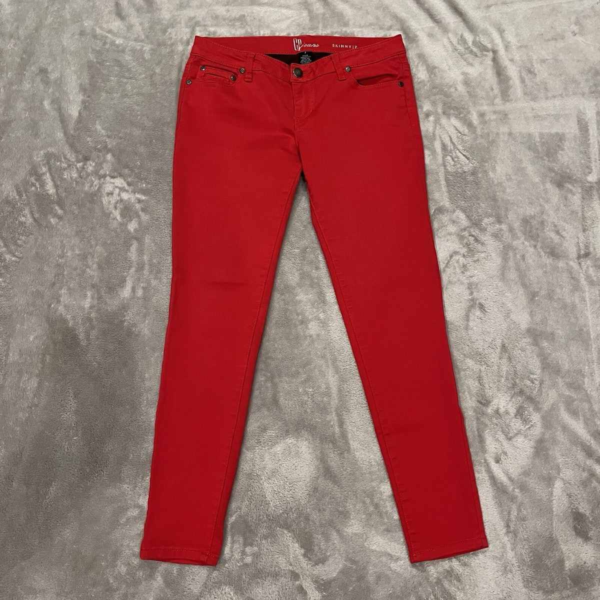 CP Jeans Women’s Denim Size Ankle Low Rise Skinny Stretch Bright Red