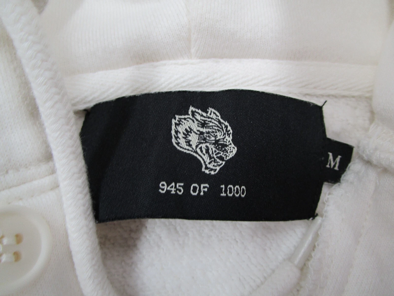 OFF WHITE Felpa con cappuccio Darc Sport Donna Media Off Lupi Bianchi Henley Ricamata