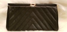 Black Charming Charlie Clutch With Gold Chain Strap