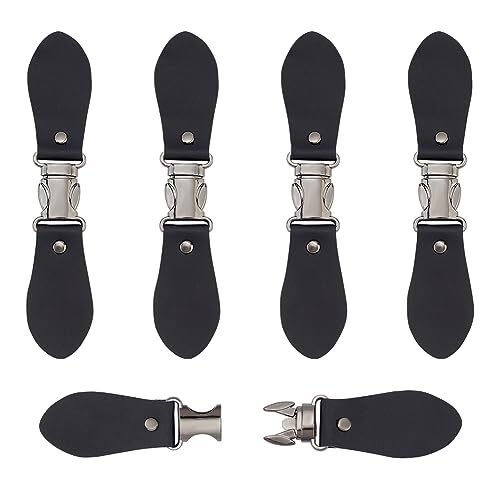 5 Sets Sew on Toggle Closures Black Metal Leather Cloak Clasp Fasteners 