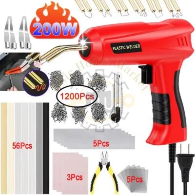 NOVA-TRENDSHOP 200W Hot Stapler Car Bumper Fender Welder Gun Plastic Repair Kit w/ 1200 Staples