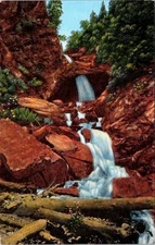 Doughnut Falls Big Cottonwood Canyon Wasatch Forest UT Postcard unused 1930s/40s