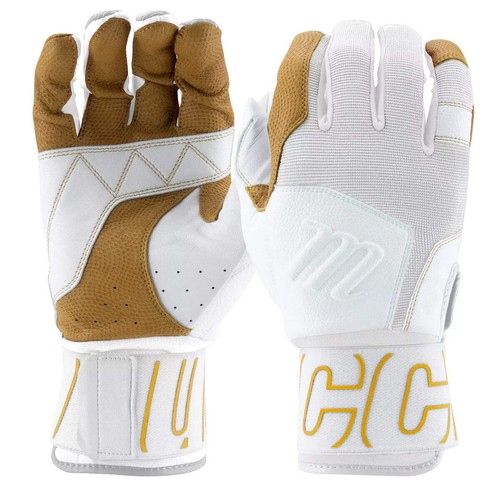 Marucci Blacksmith Full Wrap Batting Gloves V2 - White / White - Picture 3 of 7
