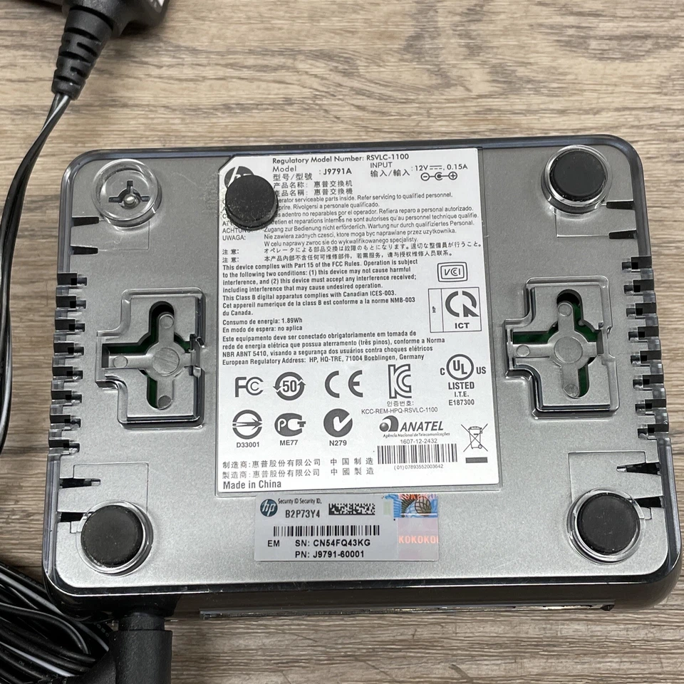 HP HPE OfficeConnect RSVLC-1100 J9791A Networking 5-Port Ethernet Switch - Image 4 of 4