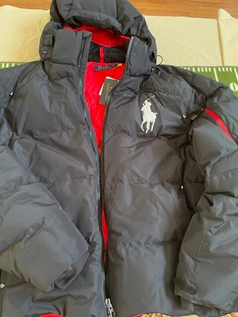 NWTPolo Ralph Lauren Big Pony Hooded Down Puffer Jacket Coat BLACK size: 2XB