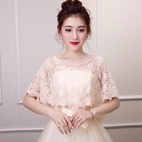1x Elegant Lace Shrug Shawl Cape Crop Bolero for Evening Dress Women Ladies - Picture 34 of 35