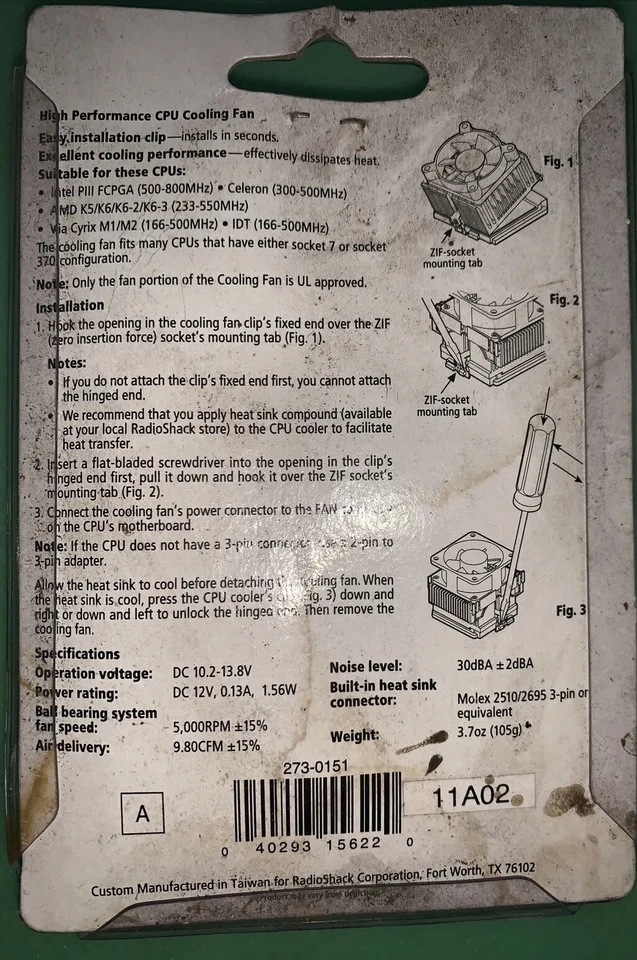 Genuine Radio Shack (273 151) Computer High-Performance CPU Cooling Fan - Image 2 of 2