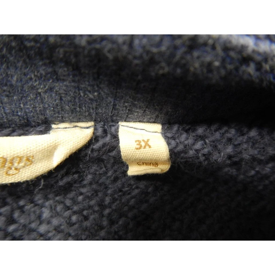 Cárdigan Suéter Soft Surroundings Talla Grande 3X Azul Marino Algodón Plateado Cremallera Foto 4 de 4