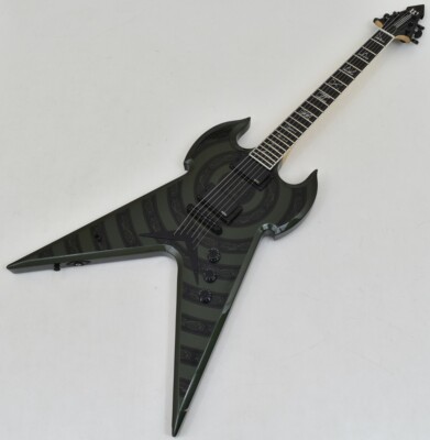 Wylde Audio Warhammer Nose Dragon Metallic Green Bullseye Guitar B