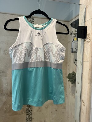 Stella McCartney Adidas Barricade Tank Top 44 White Green Active Run Tennis