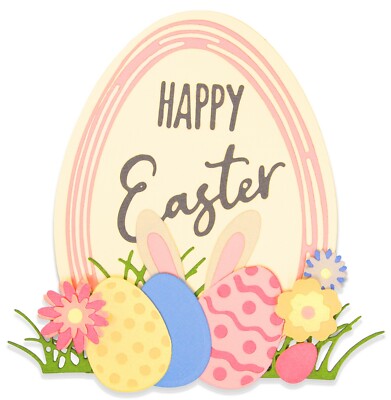 New, Retired Sizzix Thinlits Easter Sentiments 17pc #664373 MSRP $19.99 E Tootle
