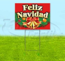 FELIZ NAVIDAD 18x24 Yard Sign WITH STAKE Corrugated Bandit USA BUSINESS HOLIDAYS