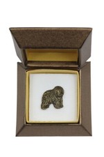 Polnischer Niederungsh&uuml;tehund, PON II - Hundebrosche in Geschenkbox, elegante An
