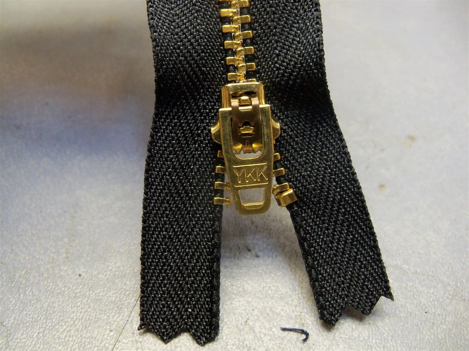6" Zipper Black Closed End Golden Brass YKK YGRC-459 Lot of 97 - Image 2 of 4