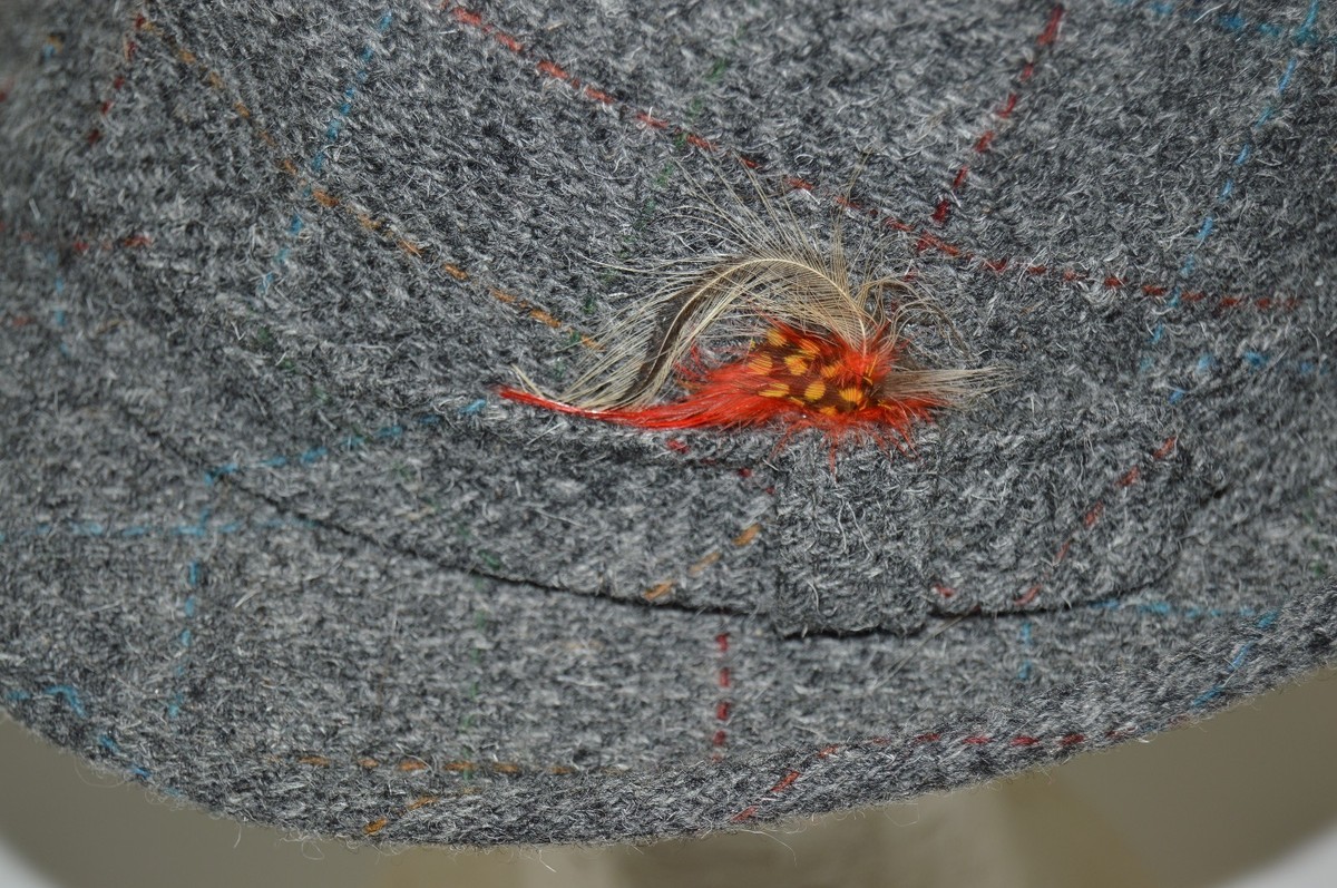RARE Vintage Brooks Woolen Grey Tweed 6 7/8 Bucket Fedora 