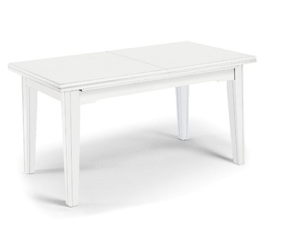 TAVOLO BIANCO LACCATO ALLUNGABILE ARTE POVERA 180X85 TAVOLI