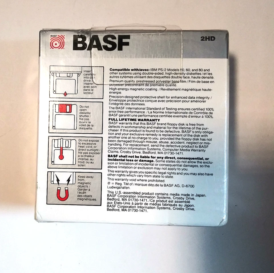 BASF 2HD 1.44Mb 3.5" 10 PACK NEW SEALED FLOPPY DISKS NOS Sealed - Image 4 of 4