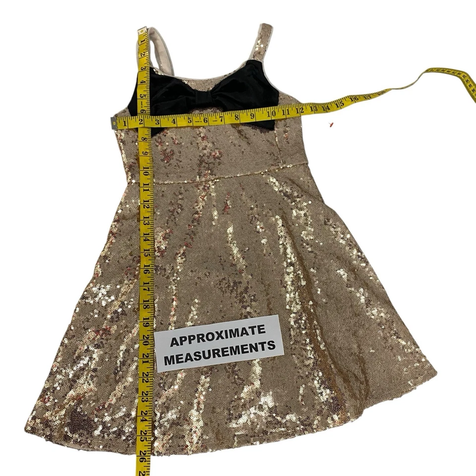 Cat & Jack Dress Girls Small (6-7)  Sleeveless Sequin Skater Velvet Bow Holiday - Image 3 of 4