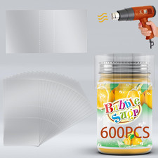 600Pcs Shrink Wrap for Bottles Bands Jars - Clear Heat Shrink Bottle Seals Fo..
