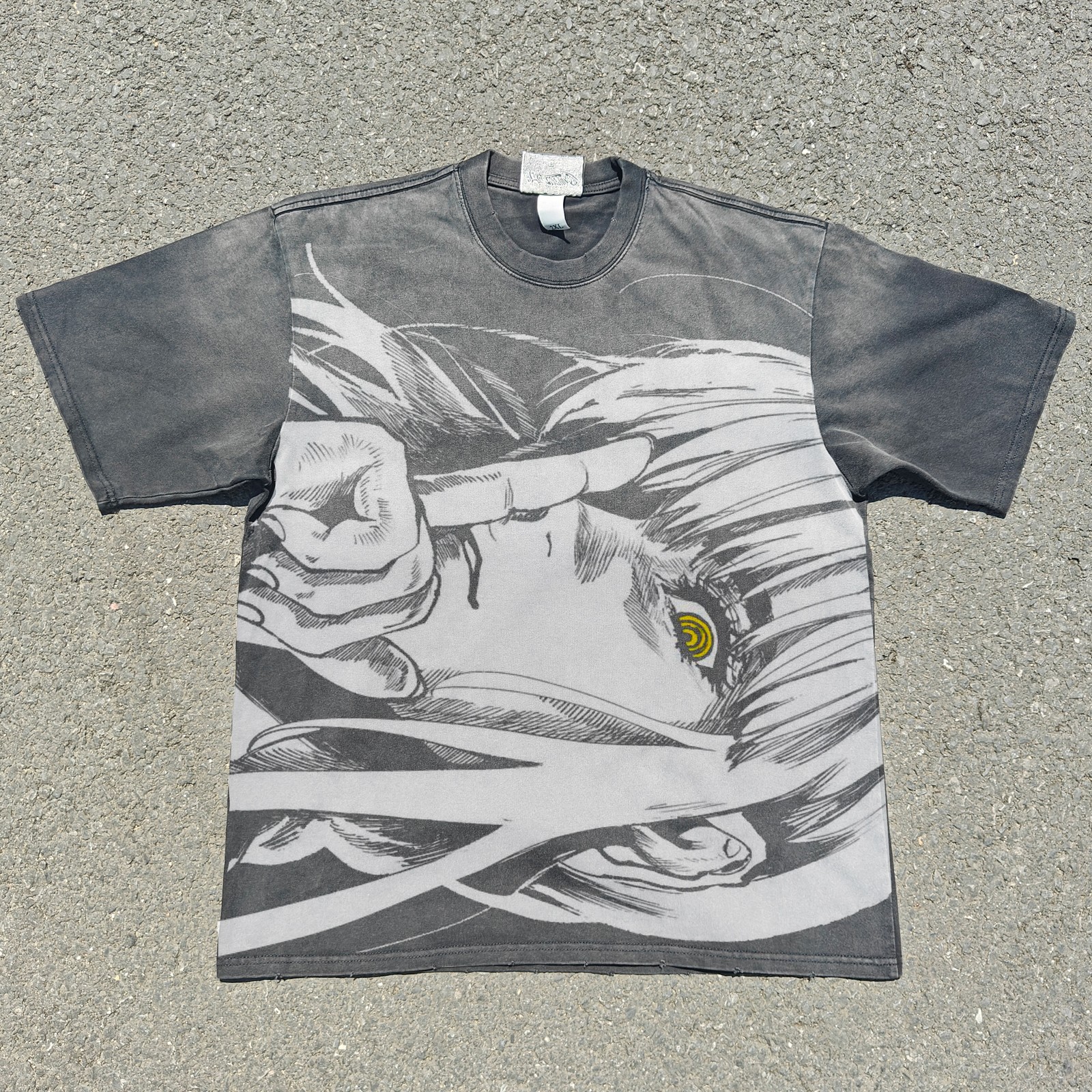 Camiseta de algodón pesado envejecida Chainsaw Man Denji Power Pochita anime CSM