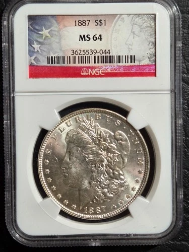 Beautiful 1887 Morgan Silver Dollar NGC Graded MS 64