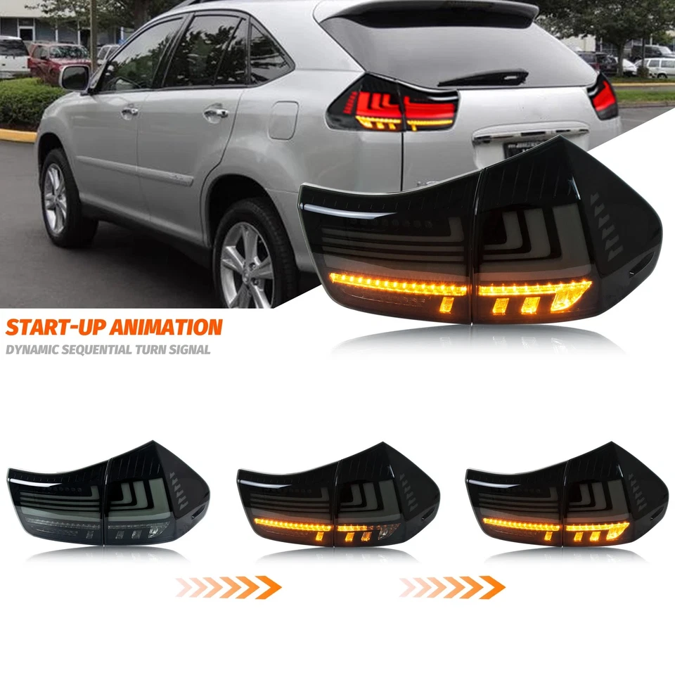 LED Sequential Tail Lights Fits 2004-2009 Lexus RX330 RX350 RX400h Rear Lamps Foto 2 de 4