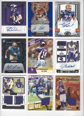 (180) Premium MINNESOTA VIKINGS cards!  6 Autos, 3 Relics, RC's, 6 SN#'d!  JJ AP