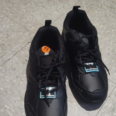 Hi-Tec Pro HT SR.Fusion Woen's Black Lace-Up Oil Resistant Low Top Sneakers Size