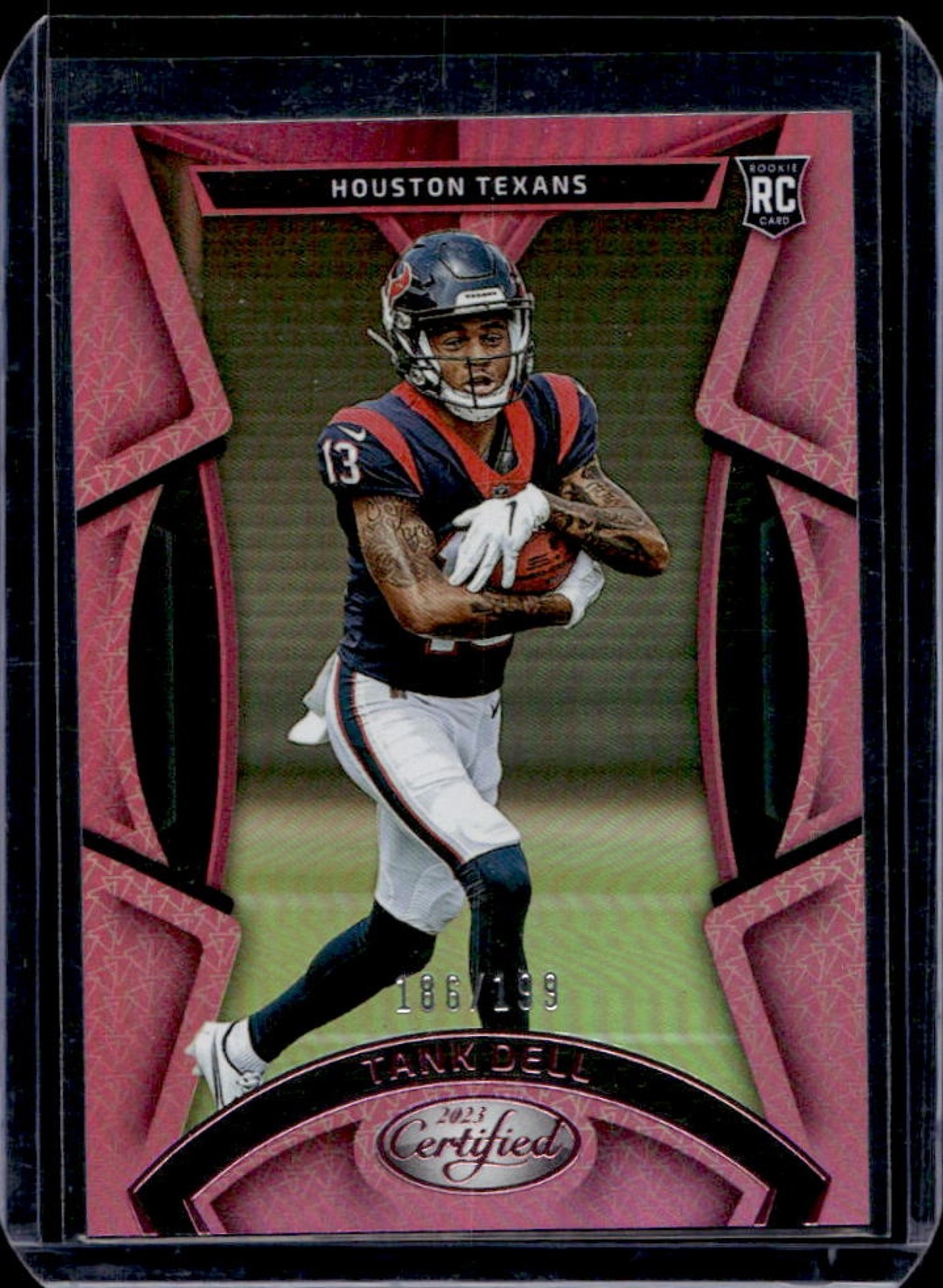 2023 Certified Tank Dell RC Pink Mirror Rookie #186/199 Texans