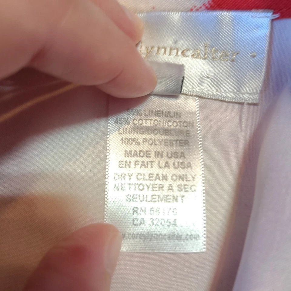 Falda Corey Lynn Calter Línea A Mujer Talla 8 Lino Mezcla Algodón Rojo Beige Foto 4 de 4