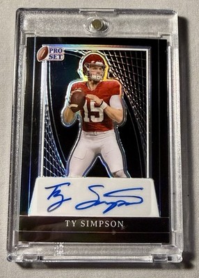 2024 Leaf Pro Set Metal - Autographs Ty Simpson #PA-TS2 Black Pulsar /10 (AU,RC)