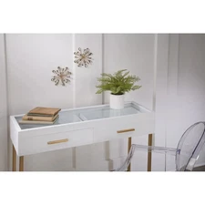 2 Piece Starburst Metal/Clear Beads Wall Art Gold/Clear 7"