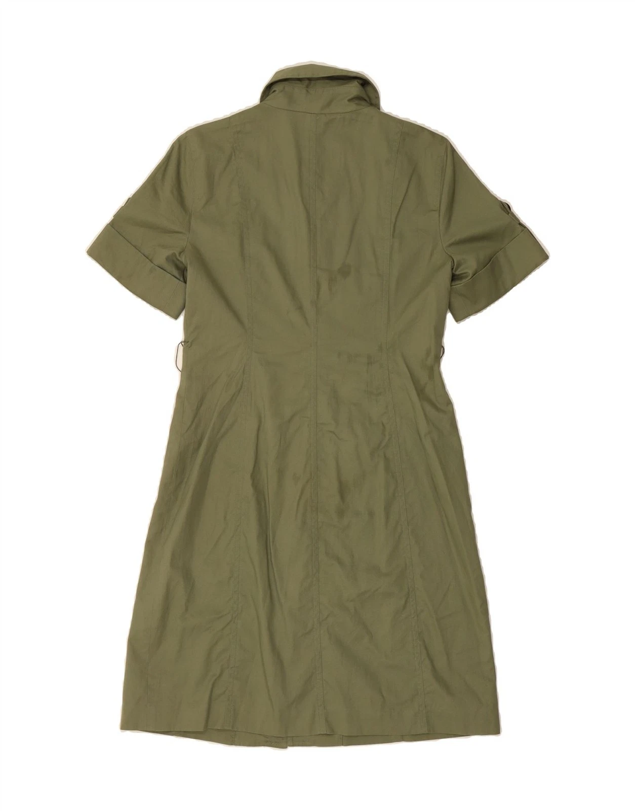 Abito camicia MICHAEL KORS donna militare maniche corte US 4 piccolo verde BH03