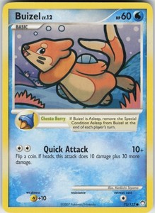 Pokemon TCG Buizel 75/123 Mysterious Treasures Common card Normal