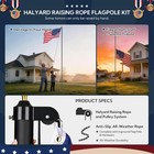 Yescom Bravery 30ft 13 Gauge Thicken Sectional Flag Pole Kit for Outside House — photo 5