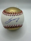 Sal Stewart Signed Gold & White MLB baseball Cincinnati Reds Fanatics COA
