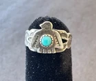 Vintage Stering Silver Trading Post Thunderbird Childs Ring Size 2.24 Signed